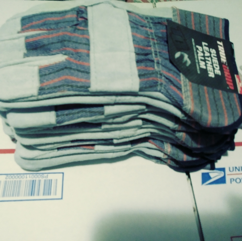 4 TRUE GRIP NEW,HEAVY DUTY GLOVES SIZE L,COWHIDE LEATHER,NICE GIFT.🎁